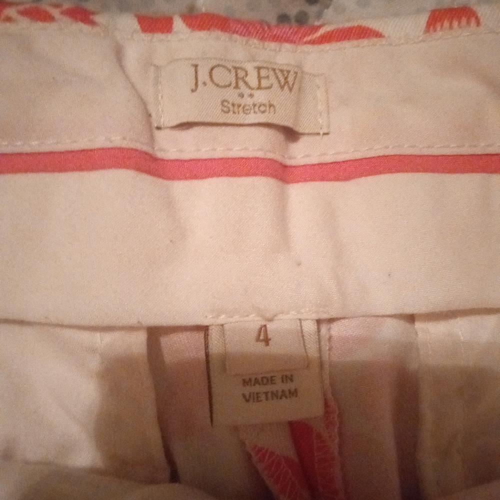 J. Crew High Waist Red and White Floral Shorts - Picture 7 of 7